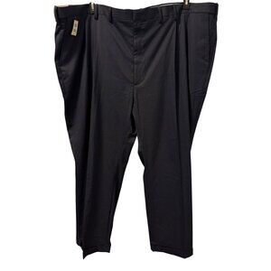 J.M. Haggar Big/Tall Pleated  Fit Dress Pants Dark Navy Hidden Expandable Waistb